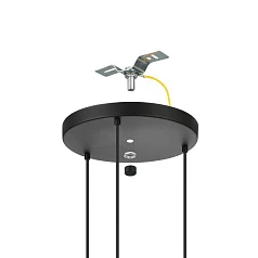 купить 43864 Люстра AMSFIELD 1, 3X40W (E27), ?480, сталь, черный / дерево в Санкт-Петербурге