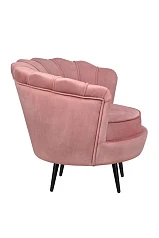 Низкое кресло ракушка Pearl Pink V3 на черных ножках в Санкт-Петербурге