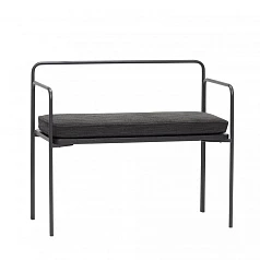 БАНКЕТКА СО СПИНКОЙ HUBSCH, ТКАНЬ / МЕТАЛЛ, ЧЕРНЫЙ в Санкт-Петербурге