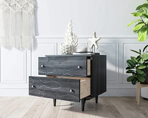 Комод "Boho" 2 ящика с рыбами арт BH03 в интернет-магазине в Санкт-Петербурге