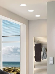 фото 99207 Светодиодный встраиваемый светильник FUEVA 5, 11W (LED), ?166, ET26, IP44, 1350lm, 4000K, сталь в Санкт-Петербурге