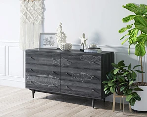 стильный Комод "Boho" 6 ящиков с рыбами арт BH01 на заказ в Санкт-Петербурге