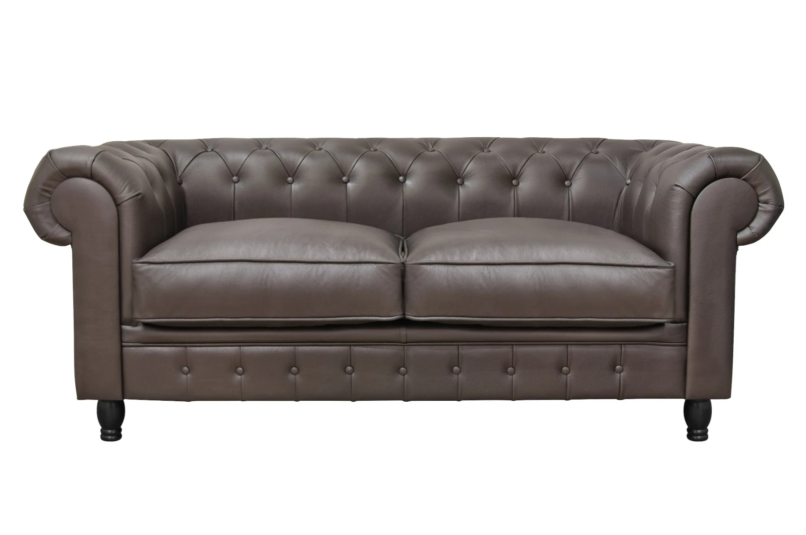 фото Диван из коричневой кожи Chesterfield Brown Leather 2S в Санкт-Петербурге