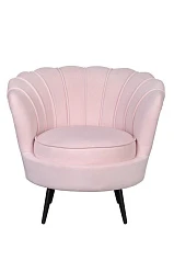 Низкое кресло ракушка Pearl розовый V2 на черных ножках на заказ в Санкт-Петербурге