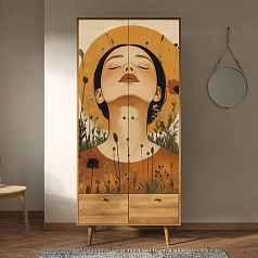 купить стильный Шкаф двухстворчатый "Berber Art "Девушка и закат" арт BB16/Art09 в интернет-магазине в Санкт-Петербурге