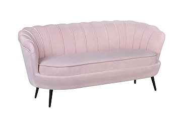 Дизайнерский диван Pearl Triple Pink на черных ножках в Санкт-Петербурге