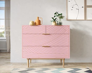 Комод с четыремя ящиками "Line" LN14/GR1/pink в интерьере в Санкт-Петербурге