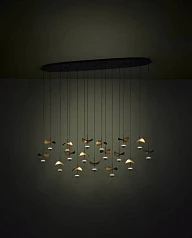 купить стильные 390343 Люстра диммируемая DRACERA, 17X2,3W (LED), 3000K, 4760lm, L1550, B330, H2200, сталь, черный/сталь, черный, золотой в интернет-магазине в Санкт-Петербурге