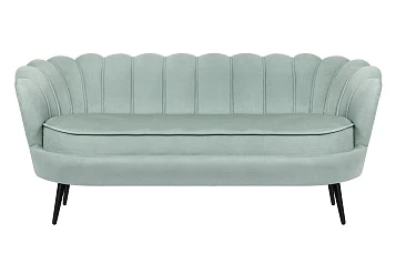красивый Диван ракушка для гостиниц Pearl Triple Green на черных ножках в Санкт-Петербурге