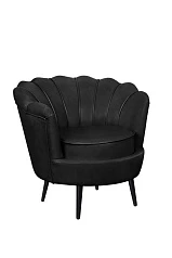 Низкое кресло ракушка Pearl Black V2 на черных ножках в Санкт-Петербурге