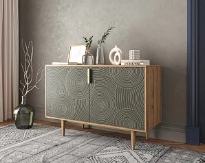 купить стильный Комод с двумя дверками "Line" R18/browngrey в Санкт-Петербурге