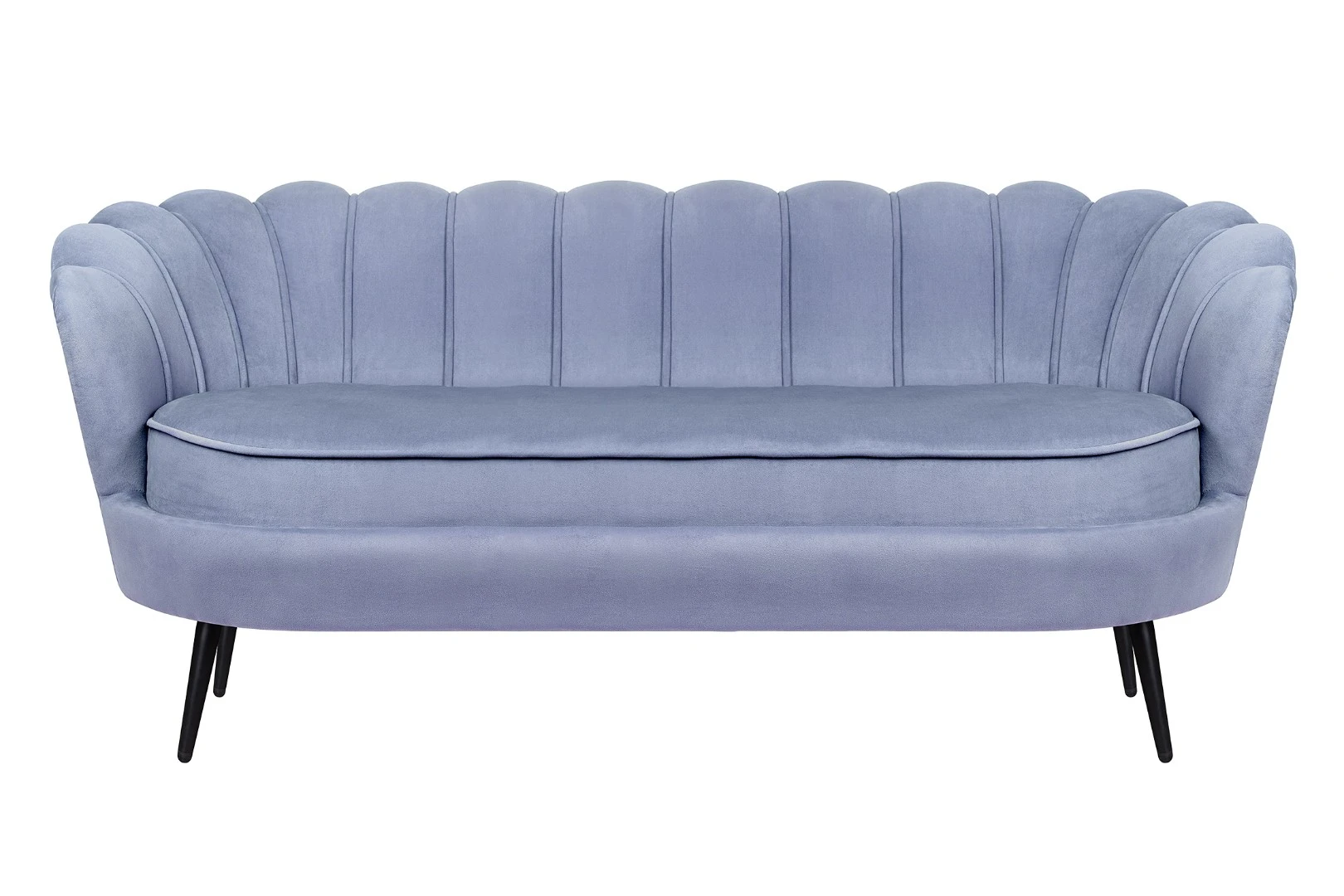 Диван ракушка для гостиниц Pearl Triple Blue на черных ножках на заказ в Санкт-Петербурге