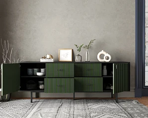 купить красивый Комод две дверки и четыре ящика "Emerson" арт EM19/green/L в интернет-магазине в Санкт-Петербурге
