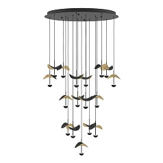 купить красивые 390341 Люстра диммируемая DRACERA, 17X2,3W (LED), 3000K, 4760lm, ?780, сталь, черный/сталь, черный, золотой в Санкт-Петербурге