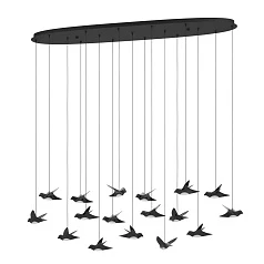 купить 390353 Люстра диммируемая PARATEBUENO, 17X3W (LED), 3000K, 6460lm, L1480, B260, H2200, сталь, черный/сталь, пластик, черный никель, сатинированный в Санкт-Петербурге