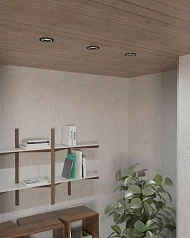 900815 Встраиваемый светильник CAROSSO, 35W (GU10), ?93, алюминий, черный, белый в интерьере в Санкт-Петербурге