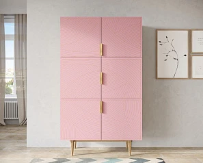 Большой комод с шестью дверками "Line" LN04/GR1/pink в интерьере в Санкт-Петербурге