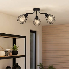 красивые 31531 Люстра TARBES, 3x60W(E27), сталь, черный на заказ в Санкт-Петербурге