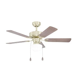 35075 Вентилятор потолочный со светильником CADIZ, 1X40W(Е27), ?1070, сталь, латунь/ стекло, белый в Санкт-Петербурге