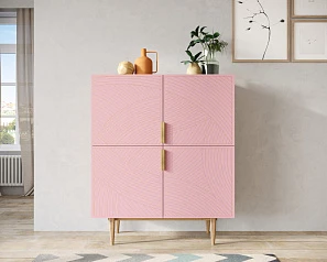 купить Большой комод с четырьмя дверками "Line" LN03/GR1/pink в интернет-магазине в Санкт-Петербурге