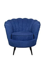 красивое Низкое кресло ракушка Pearl синий на черных ножках на заказ в Санкт-Петербурге