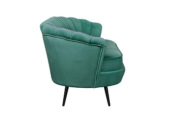 купить Диван ракушка для гостиниц Pearl Triple Green V2 на черных ножках в Санкт-Петербурге
