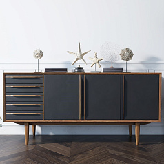 Комод "Бруни (Bruni) блэк" три дверки арт BR04Black