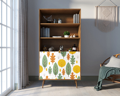 Стеллаж с дверками "Berber" принт 30 арт BB26/Print_30