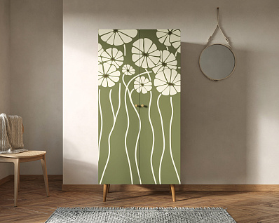 Шкаф малый двухстворчатый "Berber" принт 53 арт BB08/Print_53