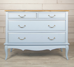 Комод "Леонтина (Leontina)" в голубом цвете на 4 ящика арт ST9315B