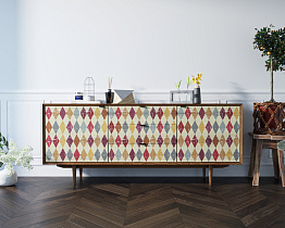 Комод "Бруни (Bruni) принт" с тремя ящиками и дверками арт BR-03P