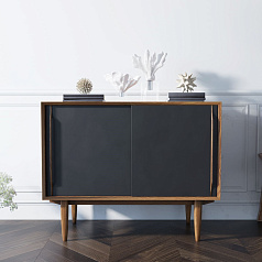 Комод "Бруни (Bruni) блэк" две дверки арт BR25Black